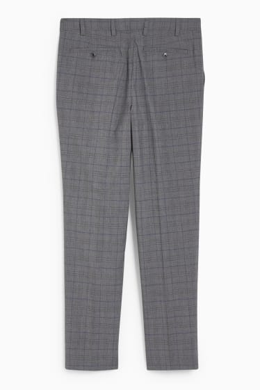 Men - Mix-and-match suit trousers - regular fit - check - gray-melange