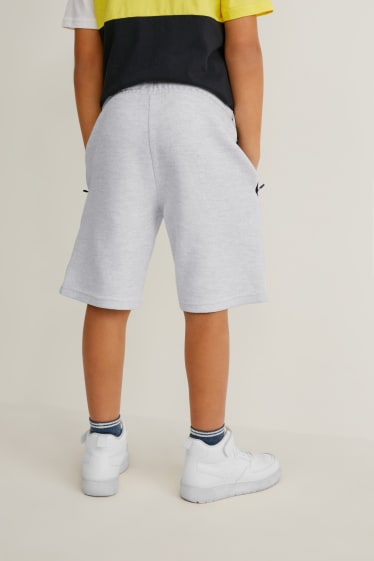 Kinder - Sweatshorts - weiß-melange