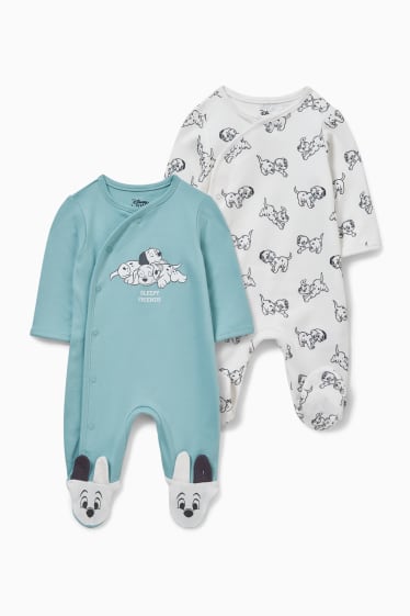 Babies - Multipack of 2 - 101 Dalmatians - baby sleepsuit - mint green