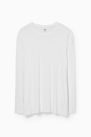 Bărbați - Multipack 3 buc. - tricou cu mânecă lungă - alb
