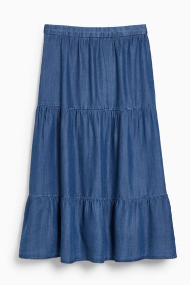 Femmes - Jupe en lyocell - jean bleu