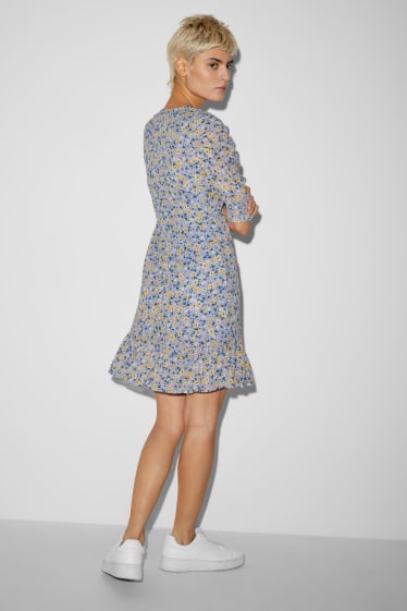 Femei - CLOCKHOUSE - rochie - cu flori - albastru deschis