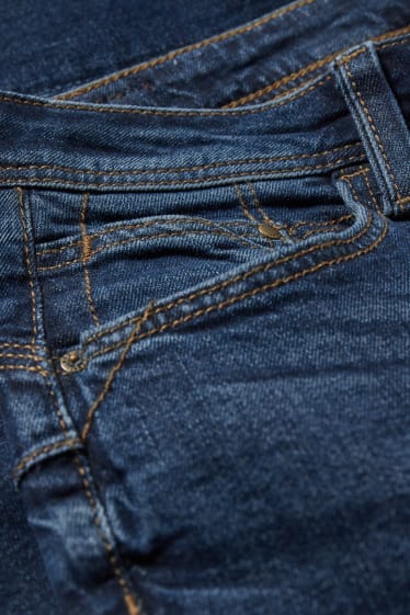 Women - Slim jeans - mid waist - push-up effect - denim-blue