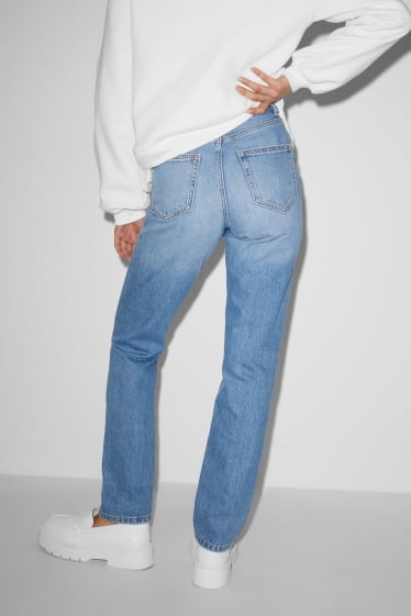 Women - CLOCKHOUSE - straight jeans - high waist - denim-light blue