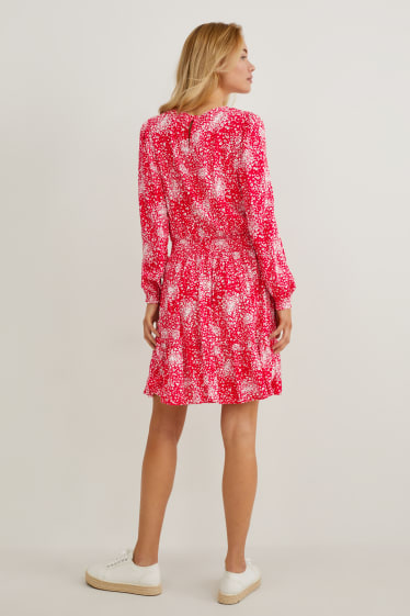 Women - Fit & flare dress - floral - red