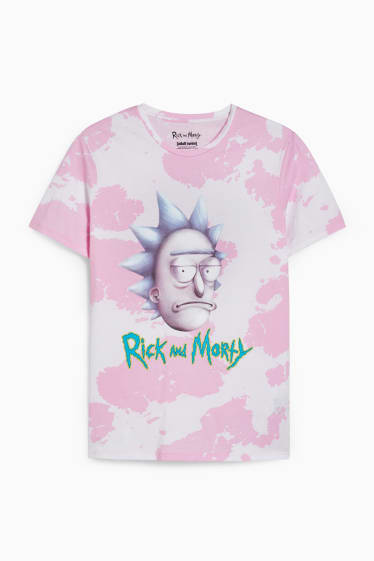 Herren - CLOCKHOUSE - T-Shirt - Rick and Morty - weiß / rosa
