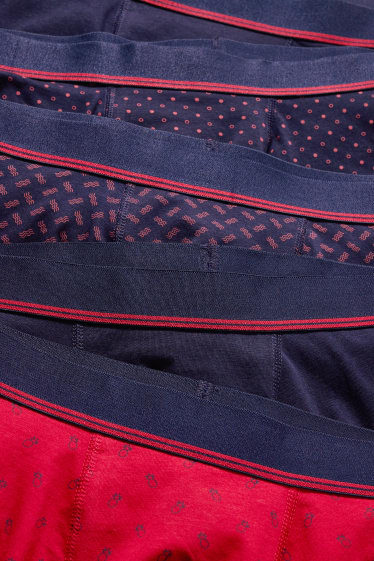 Home - Paquet de 5 - calçotets trunk  - LYCRA® - vermell / blau fosc