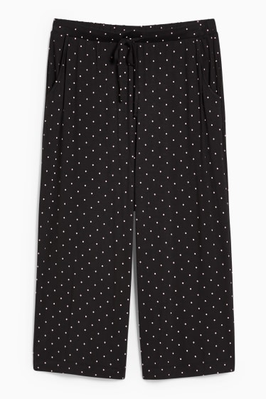 Femmes - Pantalon de pyjama - à pois - noir