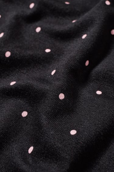 Dámské - Pyžamové kalhoty - puntíkované - černá