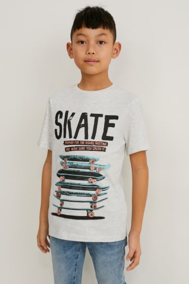 Bambini - Confezione da 2 - t-shirt - grigio chiaro melange