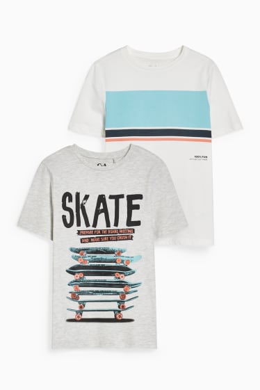 Bambini - Confezione da 2 - t-shirt - grigio chiaro melange