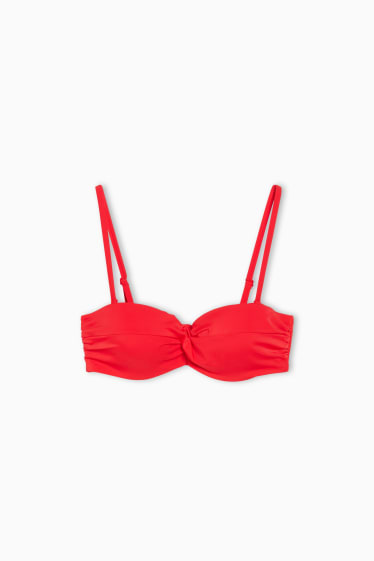 Women - Bikini top - bandeau - padded - red