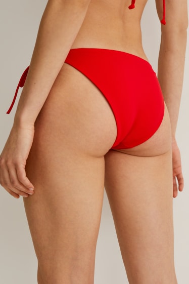 Women - Bikini bottoms - low-rise waist - red