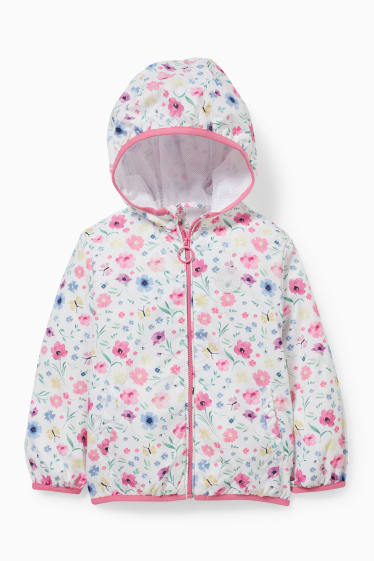 Children - Jacket with hood - floral - white
