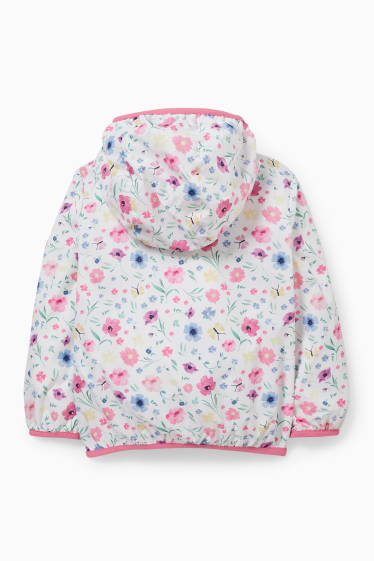 Children - Jacket with hood - floral - white