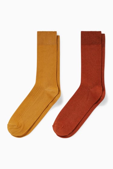 Men - Multipack of 2 - socks - LYCRA® - dark orange