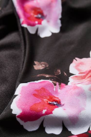 Women - Swimsuit - padded - floral - black