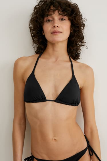 Femmes - Haut de bikini - triangles - ampliforme - noir