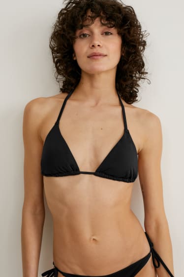 Femei - Top bikini - cupe triunghiulare - vătuit - negru