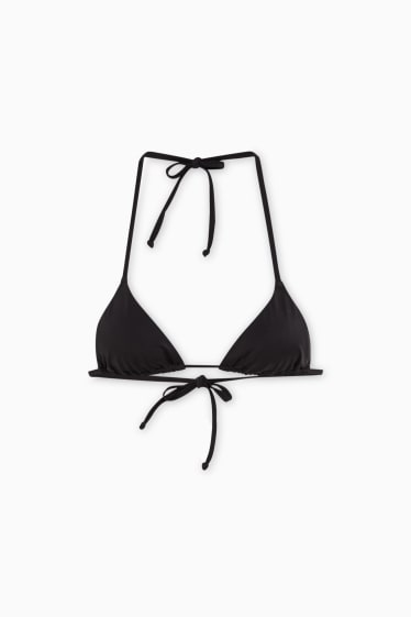 Mujer - Top de bikini - triangular - con relleno - negro