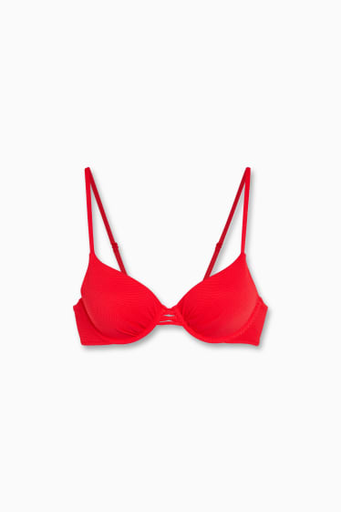 Women - Underwire bikini top - padded - red