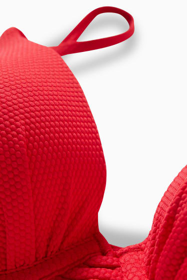 Women - Underwire bikini top - padded - red