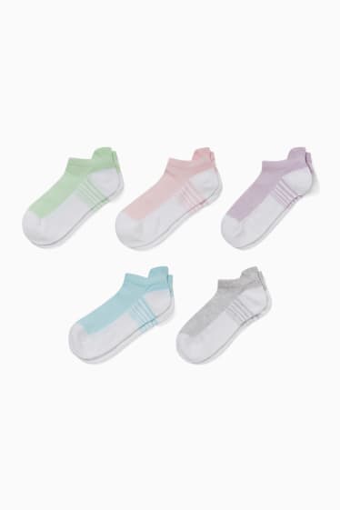 Niños - Pack de 5 - calcetines tobilleros - violeta claro