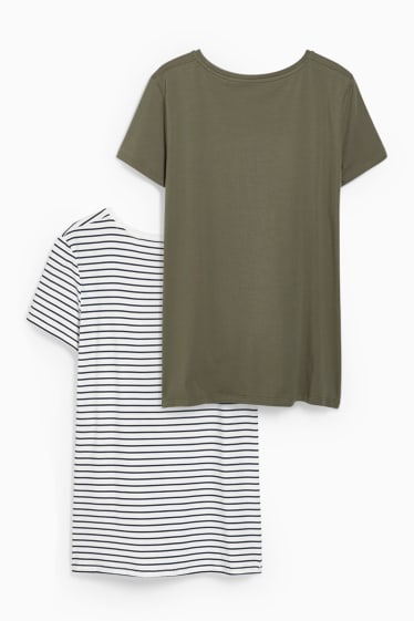 Donna - Confezione da 2 - t-shirt premaman - verde scuro