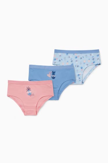 Kinderen: meisjes - Set van 3 - slip - lichtblauw