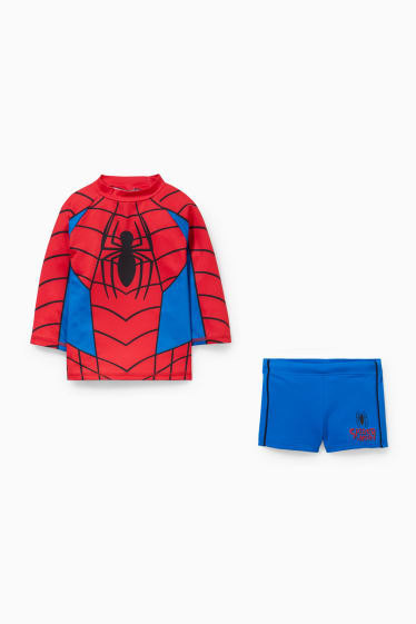 Enfants - Spider-Man - Tenue de bain anti-UV - 2 pièces - rouge / bleu