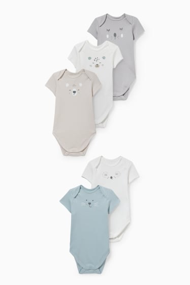 Babies - Multipack of 5 - baby bodysuit - beige-melange