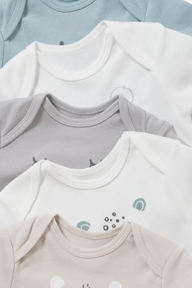 Babies - Multipack of 5 - baby bodysuit - beige-melange