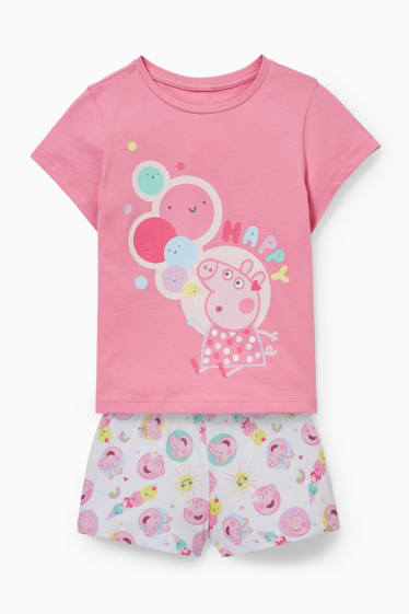 Kinderen - Peppa Pig - shortama - 2-delig - fuchsiarood