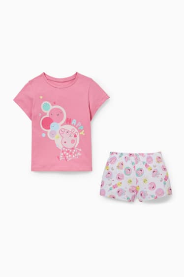 Kinderen - Peppa Pig - shortama - 2-delig - fuchsiarood