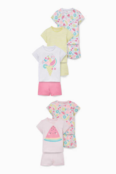 Kinder - Multipack 5er - Shorty-Pyjama - 10 teilig - rosa