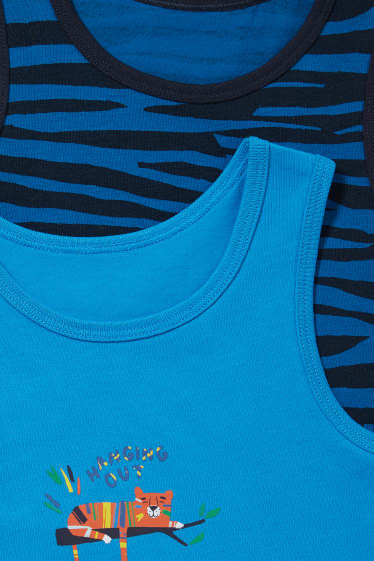 Kinder Buben - Multipack 2er - Singlet - blau