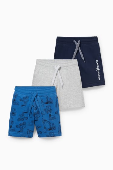 Enfants - Lot de 3 - short en molleton - bleu foncé