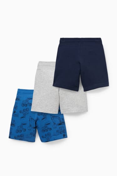 Enfants - Lot de 3 - short en molleton - bleu foncé