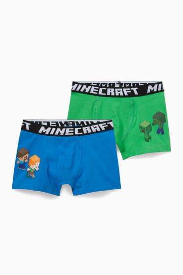 Enfants - Lot de 2 - Minecraft - boxers - bleu