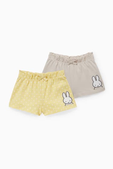 Miminka - Multipack 2 ks - Miffy - teplákové šortky pro miminka - žlutá