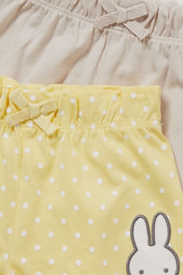 Miminka - Multipack 2 ks - Miffy - teplákové šortky pro miminka - žlutá
