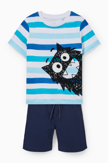 Children - Set - short sleeve T-shirt and shorts - 2 piece - dark blue