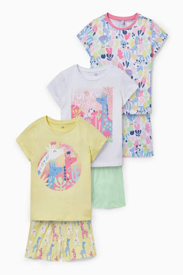 Children - Multipack of 3 - short pyjamas - 6 piece - multicoloured