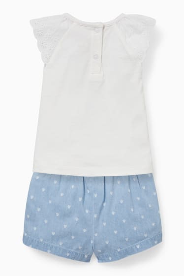 Babys - Minnie Maus - Baby-Outfit - 2 teilig - weiss / hellblau