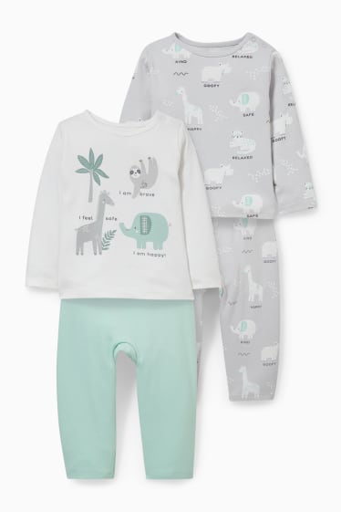 Babys - Multipack 2er - Baby-Schlafanzug - mintgrün