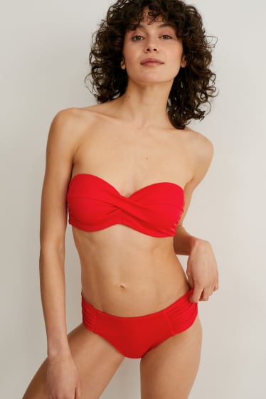 Damen - Bikini-Hose - Mid Waist - rot