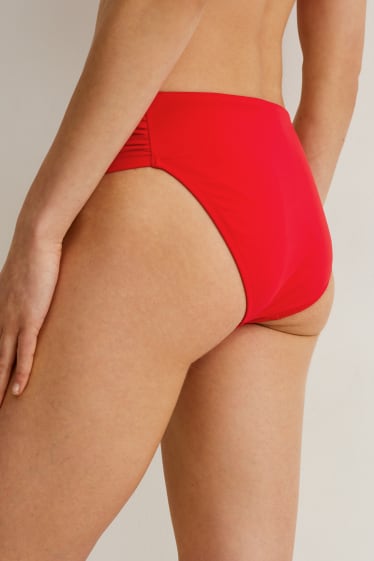 Women - Bikini bottoms - mid-rise waist - red