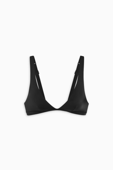 Donna - Reggiseno bikini - a triangolo - imbottito - nero