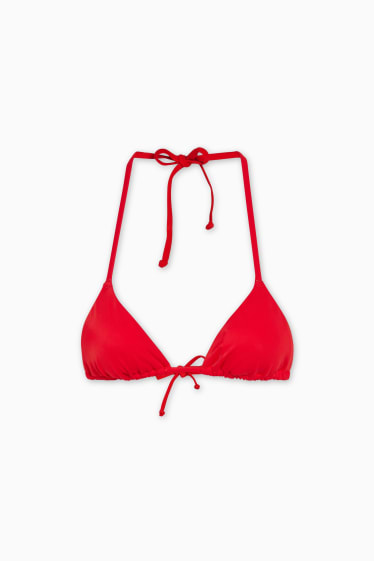 Mujer - Top de bikini - triangular - con relleno - rojo