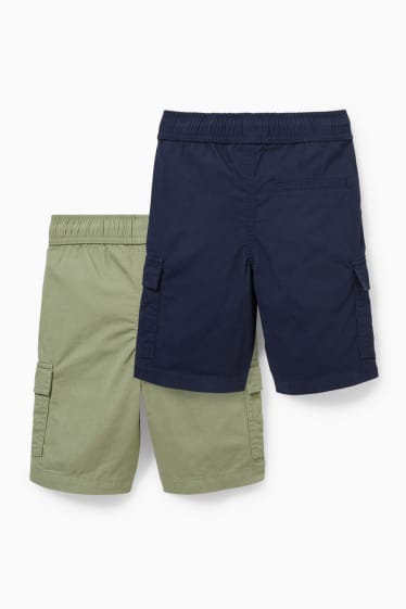 Bambini - Confezione da 2 - shorts cargo - vita ultrasottile - blu scuro